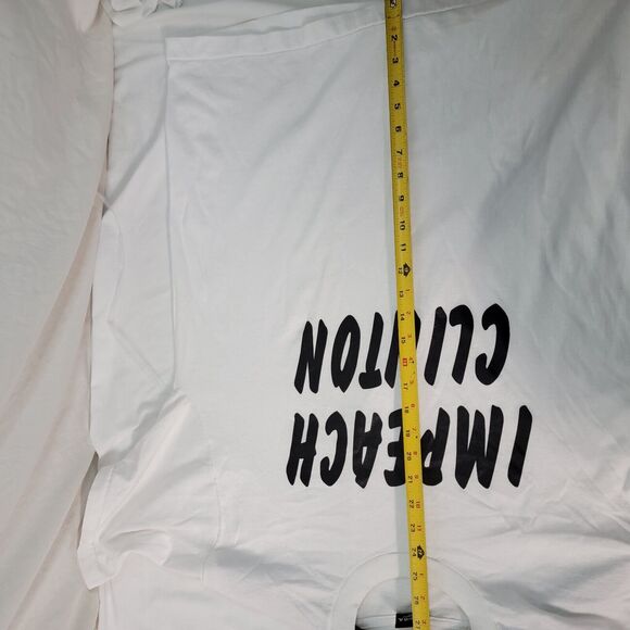 Vtg IMPEACH CLINTON 1990's Political Single Stitch White T-Shirt XL PreOwned - Picture 10 of 14
